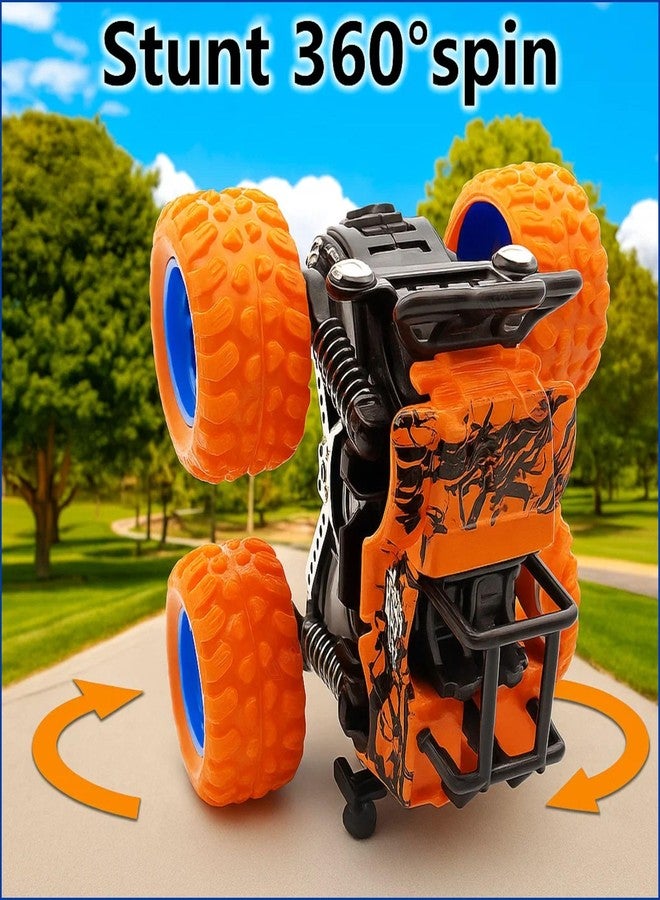 GRAPHENE مجموعة ألعاب شاحنات الوحش 4x4 من الجرافين، قطعتان، للأولاد من 3 إلى 7 سنوات. سيارات حركات بهلوانية رباعية الدفع تعمل بالاحتكاك بزاوية 360 درجة. لعبة تعليمية مصنوعة من بلاستيك سبيكة عالي الكثافة ومتين، تعمل بسحب للخلف، هدية مثالية للأولاد والبنات من عمر سنتين فما فوق. - Image 5